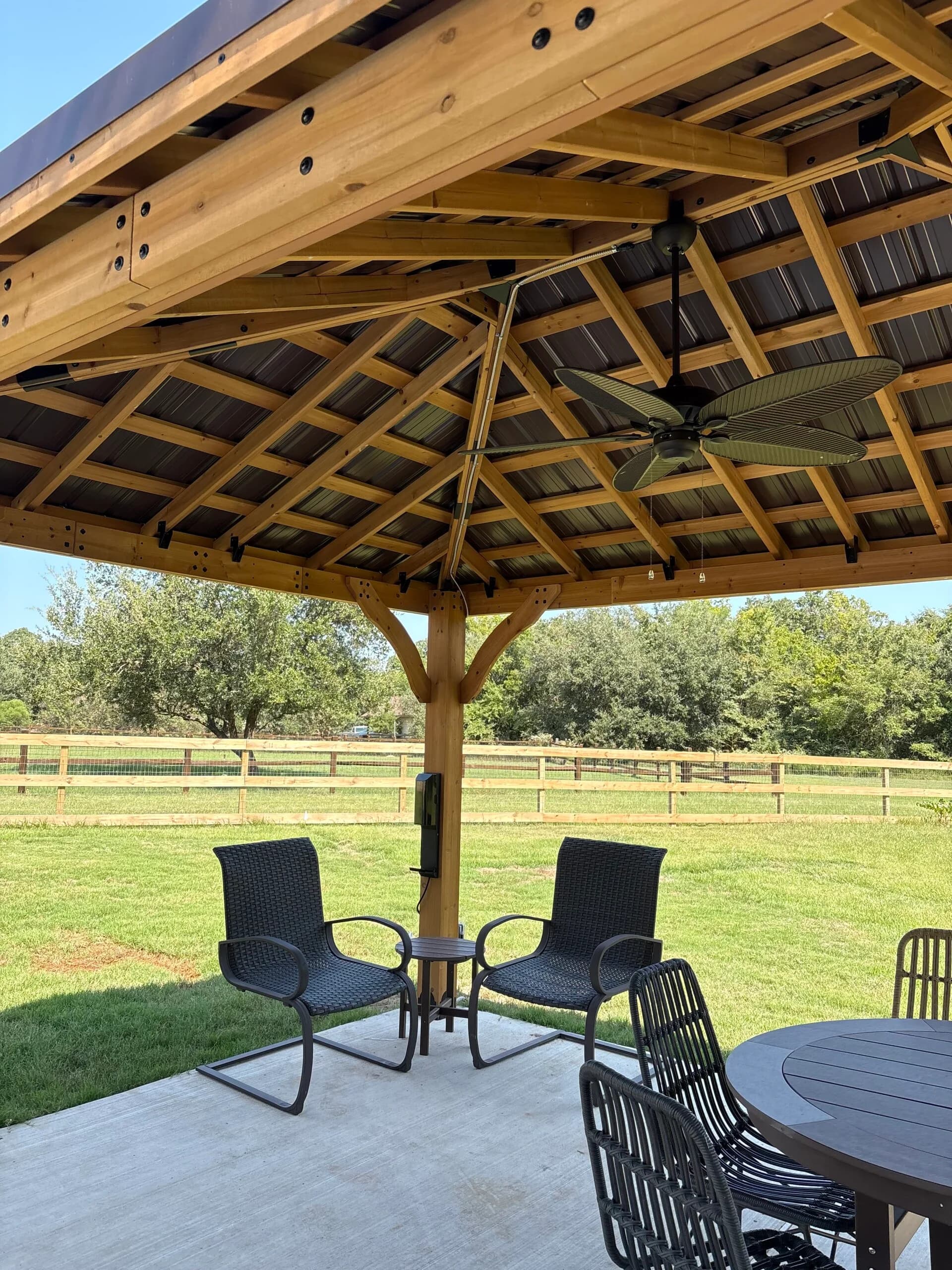 Custom outdoor cabana built by M&M Pro Construction